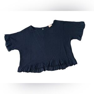 NWT Women's Navy Linen& Cotton Blouse NWT